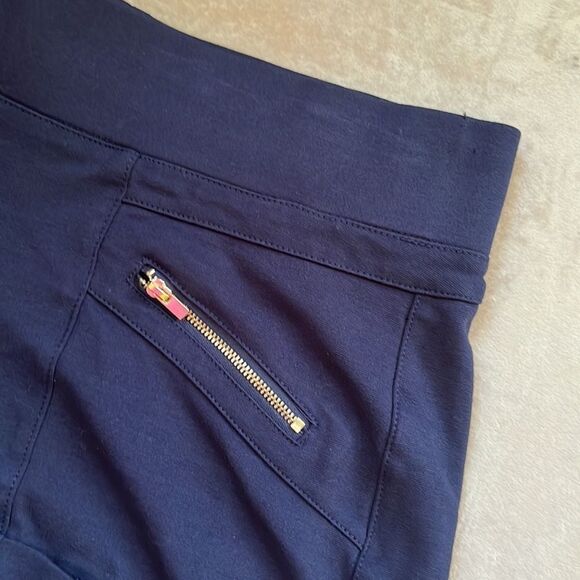 *CI Sono* Jrs XL (Run small) Navy Stretxh Cuffed Lounge Zipper Pocket Shorts EUC - Picture 2 of 9